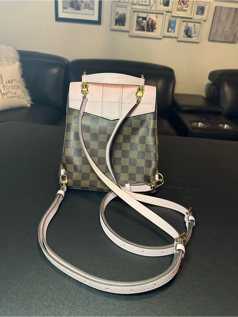Louis Vuitton Clapton Backpack Damier Ebene Canvas Magnolia Pink - Picture 4 of 9